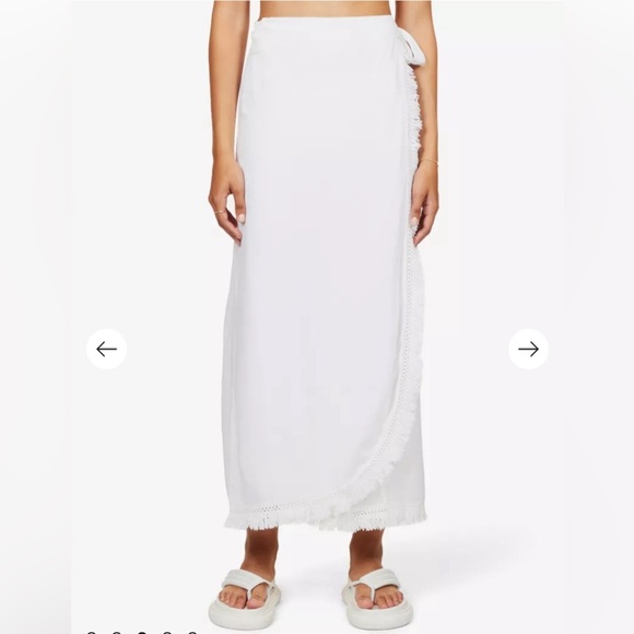 Melissa Odabash Lily high-rise woven maxi skirt White Size Small - Picture 6 of 11